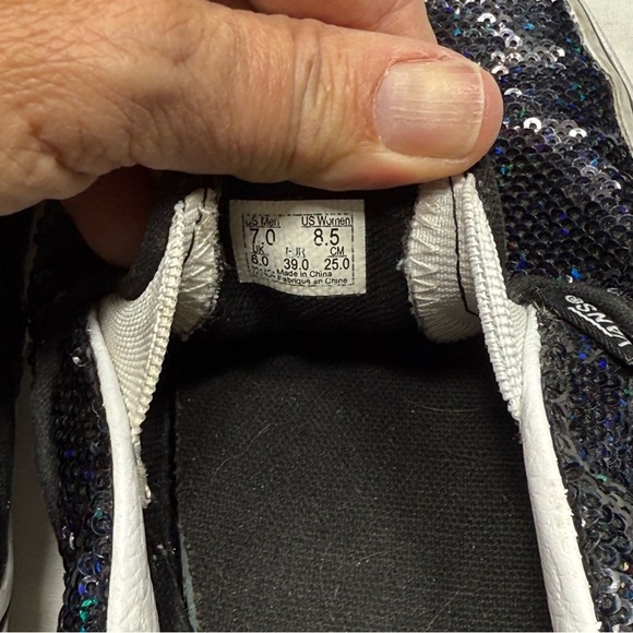 Vans Blue/Black Sequin Slip-On Shoes Women’s Size 8.5/Mens 7 - Picture 5 of 11